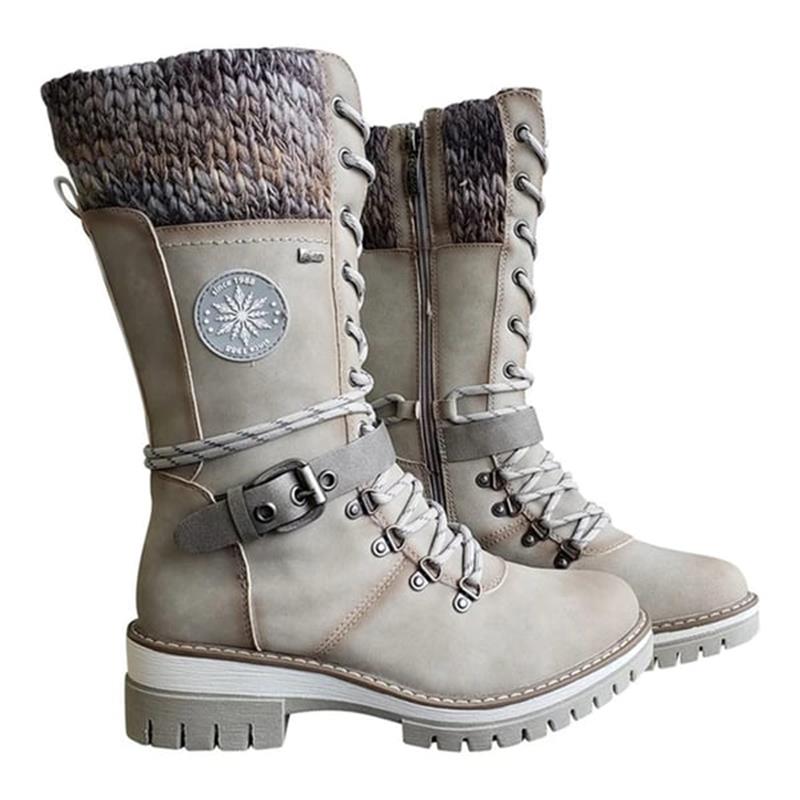 FrostLuxe™ - Waterproof Lace-Up Calf-Length Boots