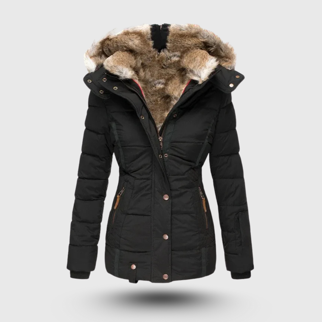 Hanne™ – Winter Jacket with Fuzzy Collar and Slim Fit