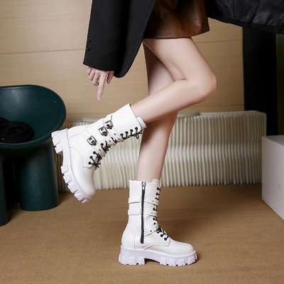 Arfrost - Lace Up Knee High Heel Boots