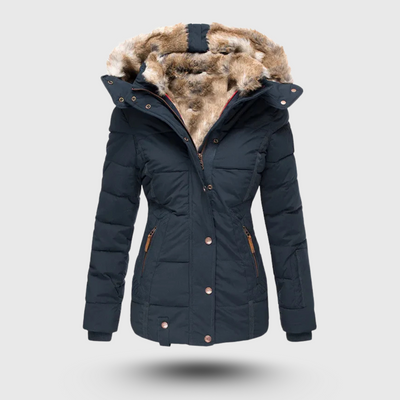Hanne™ – Winter Jacket with Fuzzy Collar and Slim Fit