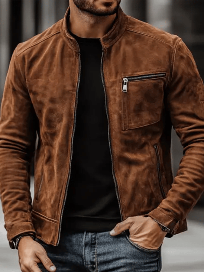 Elijah - Vintage Suede Zippered Jacket – Last Day 80% Off!