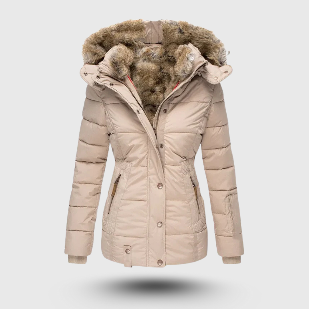Hanne™ – Winter Jacket with Fuzzy Collar and Slim Fit