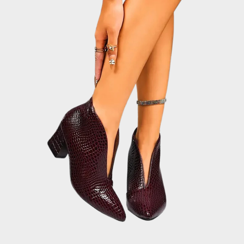 Valentina | Elegant V-Cut Ankle Boots