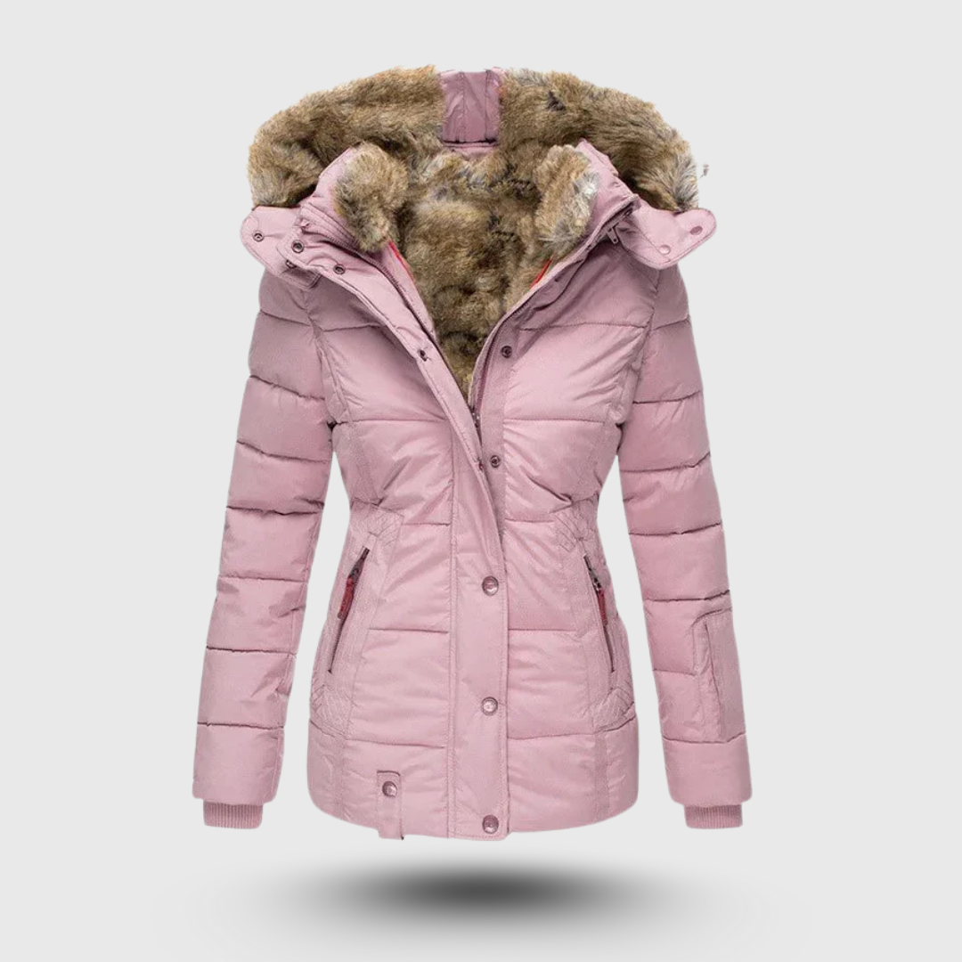 Hanne™ – Winter Jacket with Fuzzy Collar and Slim Fit