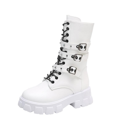 Arfrost - Lace Up Knee High Heel Boots