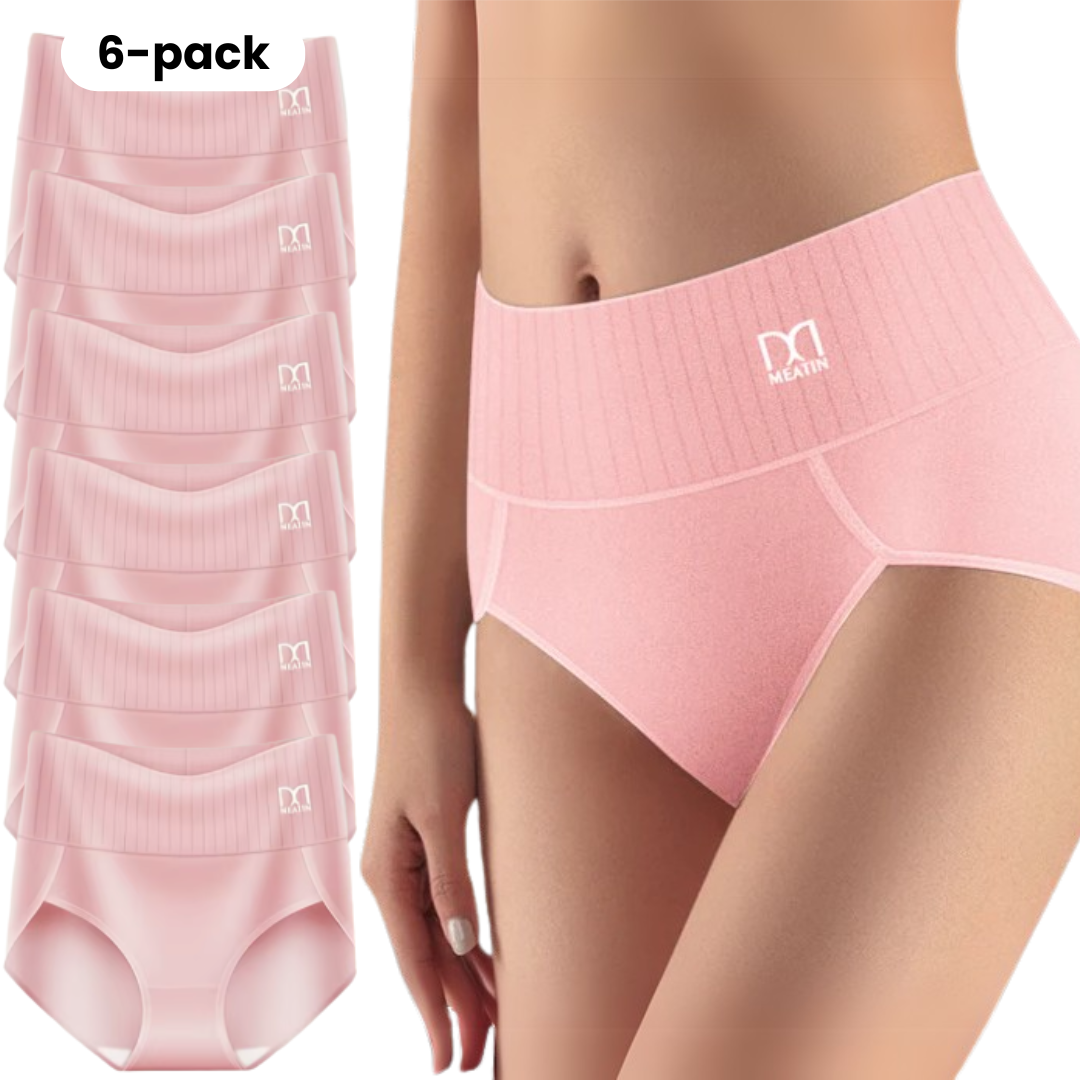 Shaplex™ – 6-Pack Breathable and Comfortable High-Waisted Panties with Tummy Support