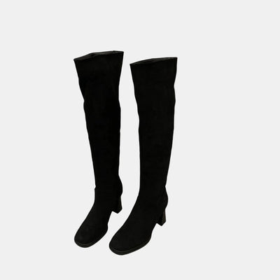 Evie | Pointed-Toe Suede Block Heels