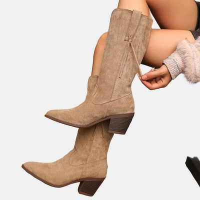 Remi | Retro Faux Suede Mid Calf Boots